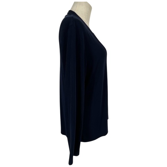 Easywear by Chico's Navy Blue Zip Front Cardigan Sweater Womens Sz 2 Lg US 12 - Picture 5 of 8